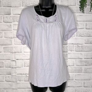 Croft & Barrow Intimates Purple Embroidered Sleep Top Shirt Size 1X